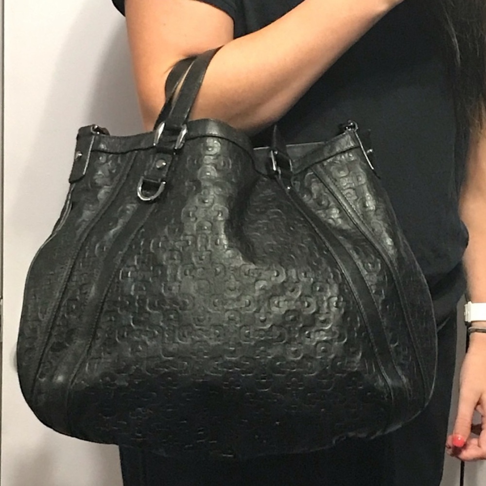 Gucci convertible Abby black leather horseshoe detail #361 FINAL MARKDOWN